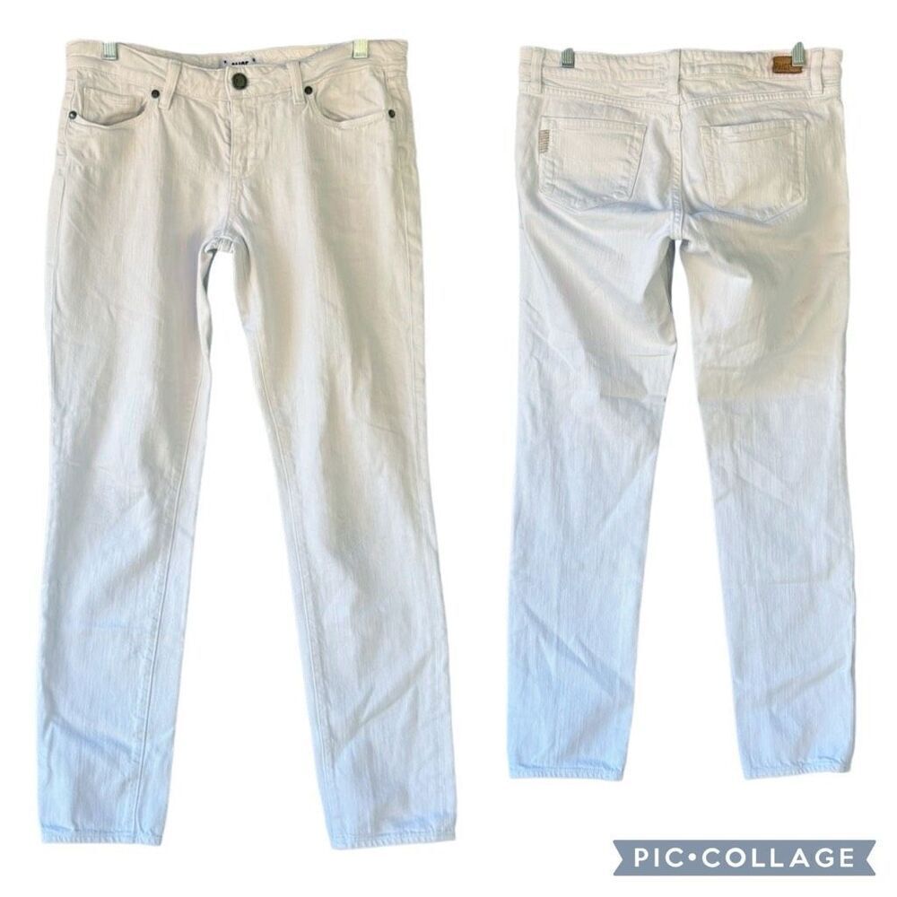 Paige White Skinny Straight Leg Jeans 5 Pocket Zip Fly Button Kylie Crop Size 29